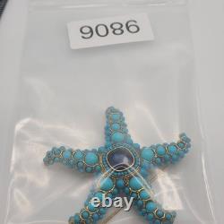 Vintage KJL Starfish Brooch Blue Signed