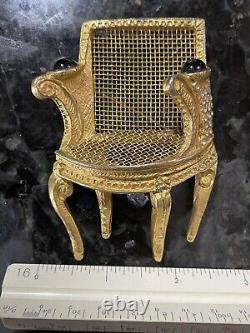 Vintage Karl Lagerfeld Louis XVl Chair Large Pin Brooch Clear Rhinestones READ