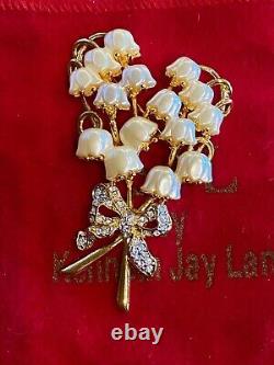 Vintage Kenneth Jay Lane Lilly Of The Valley Signed Brooch