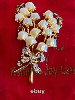 Vintage Kenneth Jay Lane Lilly Of The Valley Signed Brooch