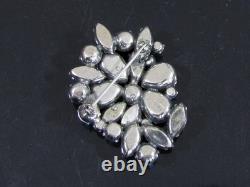 Vintage LARGE SAPHIRET CABOCHONS & BLUES RHINESTONES BROOCH