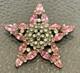 Vintage Large 2.25 Star Dome Art Deco Pink Rhinestone Pot Metal Brooch Pin