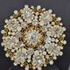 Vintage Large Juliana D&E Unsigned Rhinestone Gold-Tone Rhinestone Brooch Pin
