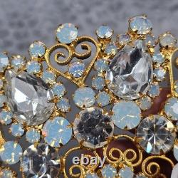 Vintage Large Juliana D&E Unsigned Rhinestone Gold-Tone Rhinestone Brooch Pin