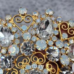 Vintage Large Juliana D&E Unsigned Rhinestone Gold-Tone Rhinestone Brooch Pin Vintage Large Juliana D&E Unsigned Rhinestone Gold-Tone Rhinestone Brooch Pin