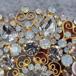 Vintage Large Juliana D&E Unsigned Rhinestone Gold-Tone Rhinestone Brooch Pin