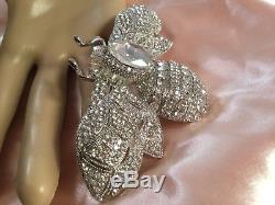 Vintage Large Runway Statement Silver Bumblebee Brooch Pin For Coat Scarf Or Hat