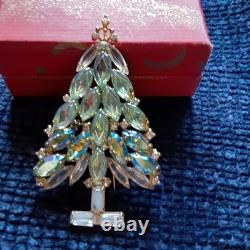 Vintage Large Unique Ab. Christmas Tree Pin Brooch Gale & Friends