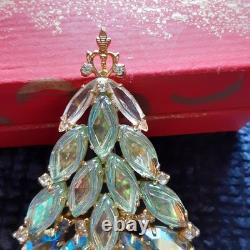 Vintage Large Unique Ab. Christmas Tree Pin Brooch Gale & Friends