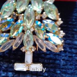 Vintage Large Unique Ab. Christmas Tree Pin Brooch Gale & Friends