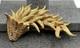 Vintage Les Bernard Dragon Brooch Rhinestone Pin READ Gold Tone