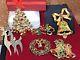 Vintage Lot 6 Of Christmas Pins Brooches Signed Corel Avon Gerry 1960's