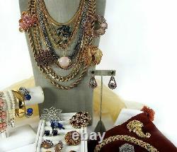 Vintage Lot Necklace Brooch Bracelet Earrings Rhinestone Costume