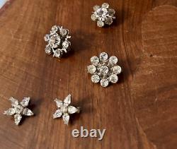 Vintage Lot Of BEAUTIFUL RHINESTONES Brooches Scatter Pins Sweater Guard