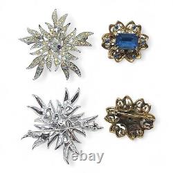 Vintage Lot Of Brooches Pins 29 Rhinestone Crystal Coro Eisenberg Weiss Juliana