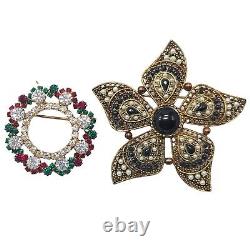 Vintage Lot Of Brooches Pins 29 Rhinestone Crystal Coro Eisenberg Weiss Juliana