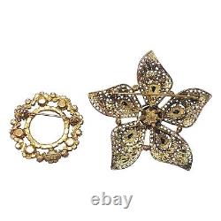 Vintage Lot Of Brooches Pins 29 Rhinestone Crystal Coro Eisenberg Weiss Juliana