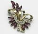 Vintage MB BOUCHER Brooch Sterling and Amethyst Floral Pin Phyrgian