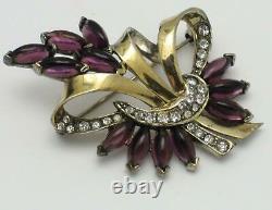 Vintage MB BOUCHER Brooch Sterling and Amethyst Floral Pin Phyrgian