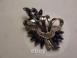 Vintage MB Boucher sterling silver floral pin / brooch