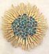 Vintage Marboux By Marcel Boucher Gold Tone Crystal Starbust Brooch Pin