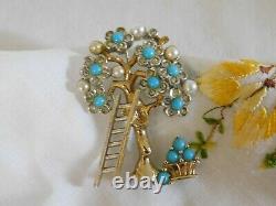 Vintage Marcel Boucher Fruit Tree Brooch, Rare Collectable Signed Pin Pat. 3253