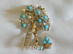 Vintage Marcel Boucher Fruit Tree Brooch, Rare Collectable Signed Pin Pat. 3253