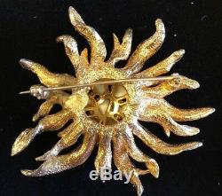 Vintage Marcel Boucher Starburst Flower Baroque Style Pearl Brooch Pin
