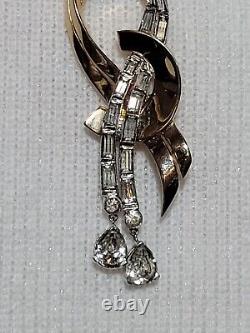 Vintage Mazer Brooch Lapel Pin Jewelry Rhinestone Gold Tone
