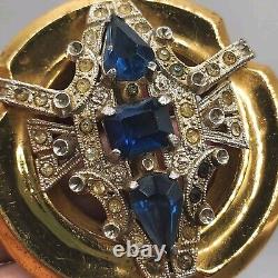 Vintage Mcclelland Barclay Brooch Blue Rhinestone 30s READ