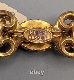 Vintage Miriam Haskell Baroque Faux Pearl Rhinestone Brooch with Original Tag