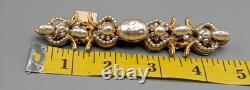 Vintage Miriam Haskell Baroque Faux Pearl Rhinestone Brooch with Original Tag