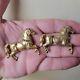 Vintage Miriam Haskell Double Horse Brooch Set SIGNED RARE