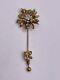 Vintage Miriam Haskell Stick Pin Hat Pin Brooch Rhinestone Flower Unsigned