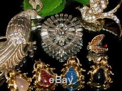 Vintage Mixed Estate Jewelry Lot Germany Rs Juliana Scarab Bug Brooch Pin Sc Cab