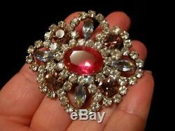 Vintage Mixed Jewelry Lot Charm Bracelet Ab Rs Fruit Salad Brooch Milk Glass