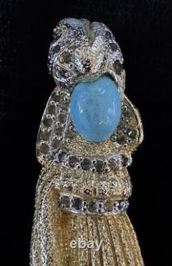 Vintage NETTIE ROSENSTEIN Figural In Gown Rhinestone Brooch super nice