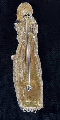 Vintage NETTIE ROSENSTEIN Figural In Gown Rhinestone Brooch super nice