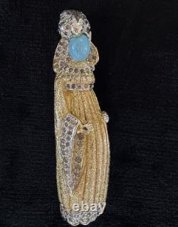 Vintage NETTIE ROSENSTEIN Figural In Gown Rhinestone Brooch super nice