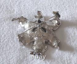 Vintage Nolan Miller Midnight Lily Black Rhinestone Brooch NIB Original Cards
