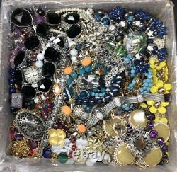 Vintage Now Jewelry 7 Lbs Lot Junk Harvest DIY Rhinestone Brooch Chain Bead Art