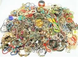 Vintage Now Jewelry 7 Lbs Lot Junk Harvest DIY Rhinestone Brooch Chain Bead Art