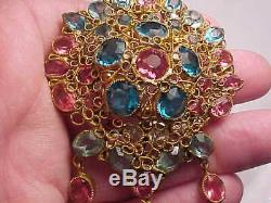 Vintage Original By Robert multi-color rhinestone pin / brooch /pendant