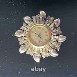 Vintage Pennino Sterling Rhinestone Art Deco Pendant Brooch Pin Watch Running