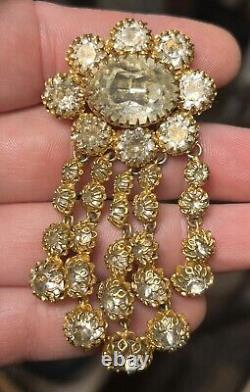 Vintage Poss. Schreiner Christian Dior Rhinestone Brooch Hook & Eye Construction