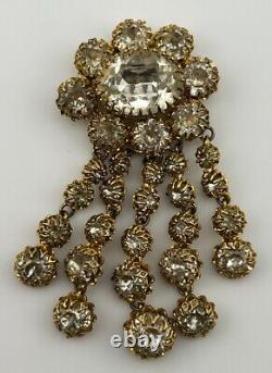 Vintage Poss. Schreiner Christian Dior Rhinestone Brooch Hook & Eye Construction