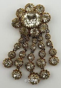 Vintage Poss. Schreiner Christian Dior Rhinestone Brooch Hook & Eye Construction