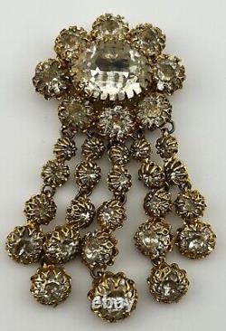 Vintage Poss. Schreiner Christian Dior Rhinestone Brooch Hook & Eye Construction