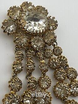 Vintage Poss. Schreiner Christian Dior Rhinestone Brooch Hook & Eye Construction