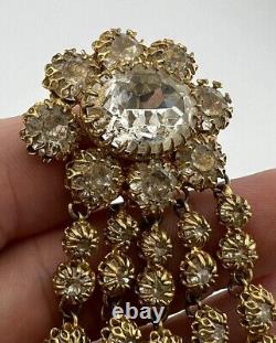 Vintage Poss. Schreiner Christian Dior Rhinestone Brooch Hook & Eye Construction